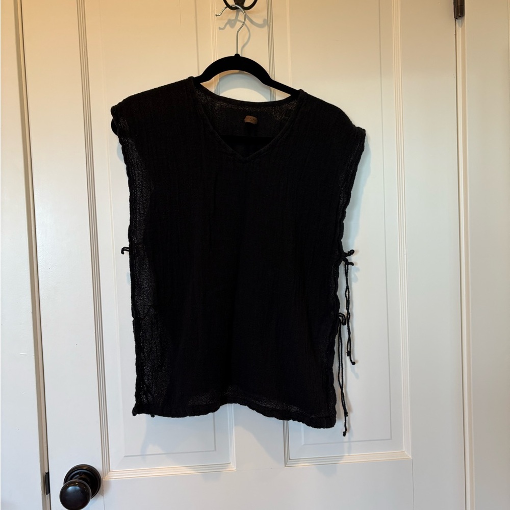 Caravana Black Cotton Tank Coverup